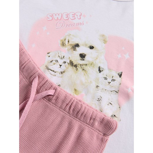 Reserved - Dwuczęściowa piżama z nadrukiem - jasnoniebieski Reserved 134/140 (8-9 lat) Reserved