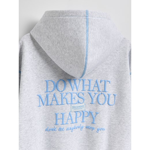 Reserved - Bluza oversize z haftem - jasnoszary Reserved 122/128 (6-8 lat) Reserved