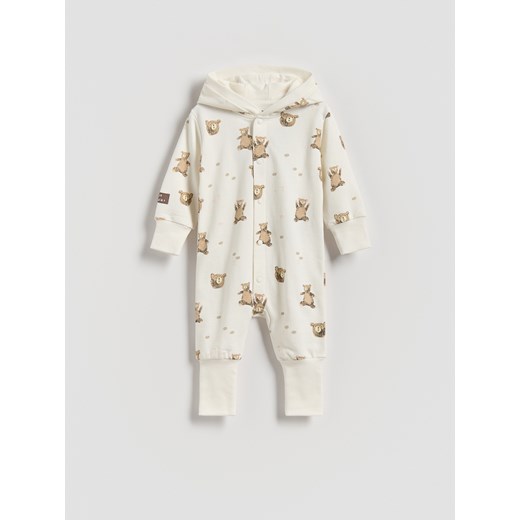 Reserved - Bawełniany pajacyk - złamana biel ze sklepu Reserved w kategorii Odzież dla niemowląt - zdjęcie 185405624