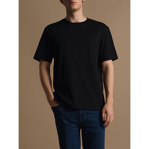 Reserved - Bawełniany t-shirt regular fit - czarny Reserved S Reserved