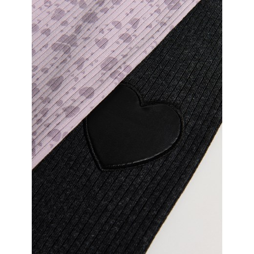 Reserved - Wzorzyste legginsy - lawendowy Reserved 92 (1 Reserved