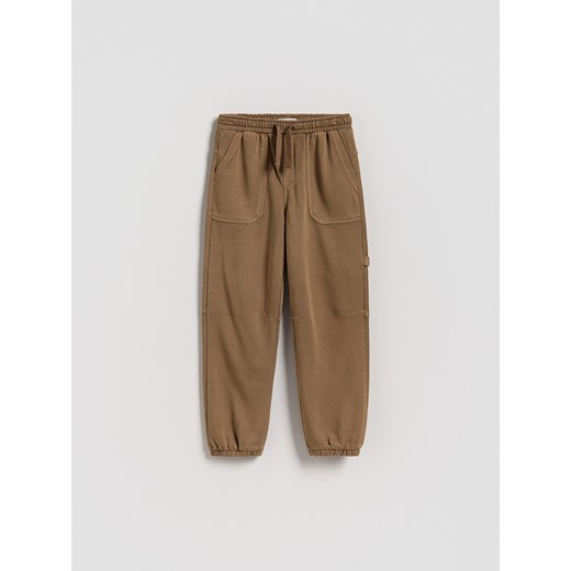 Reserved - Bawełniane spodnie jogger - brązowy Reserved 140 (9 lat) Reserved