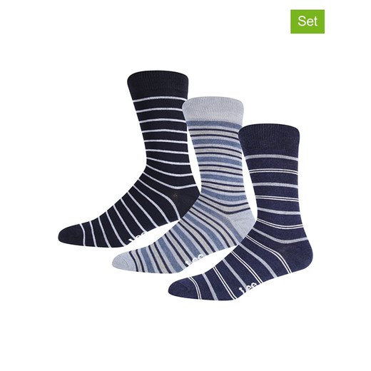 LEE Underwear Skarpety (3 pary) &quot;Madden&quot; w kolorze błękitnym, szarym i granatowym ze sklepu Limango Polska w kategorii Skarpetki męskie - zdjęcie 185406950