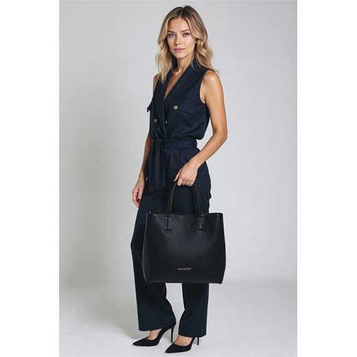 Torebka do ręki Vivisence T0015 czarny ze sklepu kontri.pl w kategorii Torby Shopper bag - zdjęcie 185408102