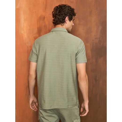 Sinsay - Bawełniana koszulka polo basic - niebieski Sinsay XL Sinsay