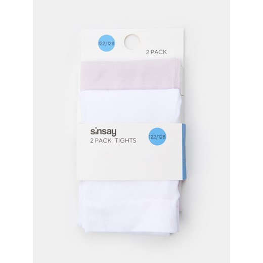 Sinsay - Rajstopy 2 pack - biały Sinsay 122/128 Sinsay