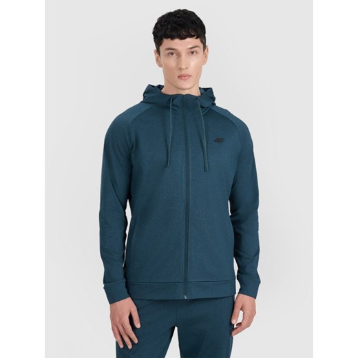 Męska bluza treningowa 4F 4FWAW25TFSWM586 - turkusowy ze sklepu Sportstylestory.com w kategorii Bluzy męskie - zdjęcie 185410522