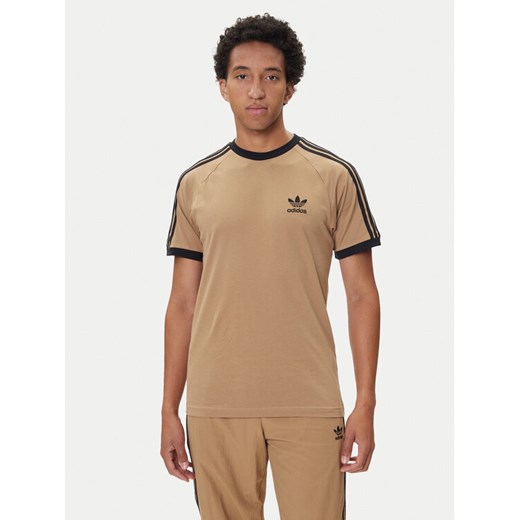adidas T-Shirt adicolor Classics 3-Stripes JY1370 Beżowy Slim Fit ze sklepu MODIVO w kategorii T-shirty męskie - zdjęcie 185411891