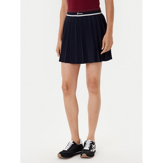 Guess Spódnica plisowana V5BD02 Z1152 Granatowy Regular Fit ze sklepu MODIVO w kategorii Spódnice - zdjęcie 185411933