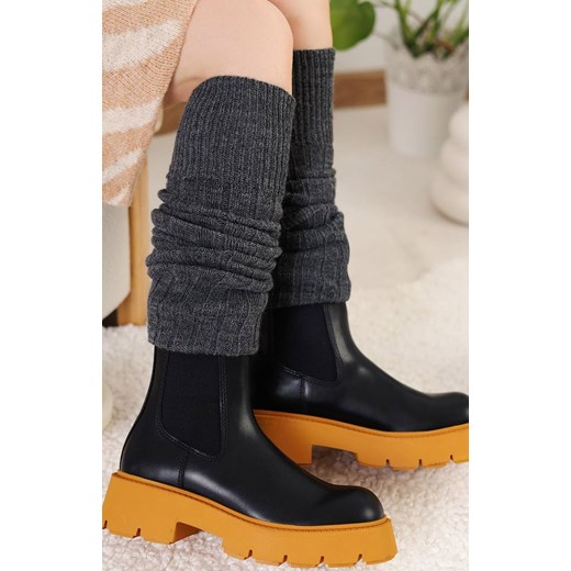 Getry damskie ciemny melanż 0664, Kolor melanż ciemny, Rozmiar uniwersalny, Cerber ze sklepu Intymna w kategorii Skarpetki damskie - zdjęcie 185413474