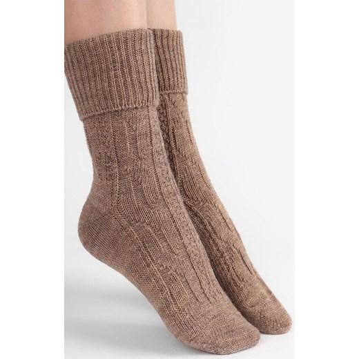 Ciepłe skarpetki damskie ciemnobeżowe, Kolor ciemnobeżowy, Rozmiar 39-42, Cerber ze sklepu Intymna w kategorii Skarpetki damskie - zdjęcie 185413501
