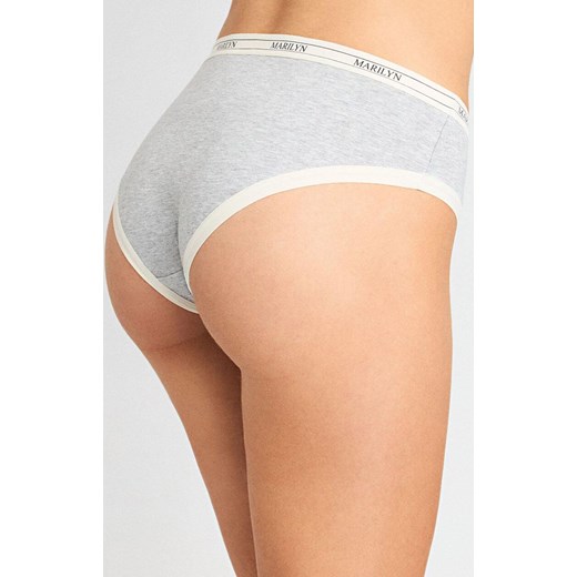 Marilyn figi damskie z bawełny organicznej w sportowym stylu szare Denise, Kolor szary, Rozmiar S/M, Marilyn ze sklepu Intymna w kategorii Majtki damskie - zdjęcie 185413594