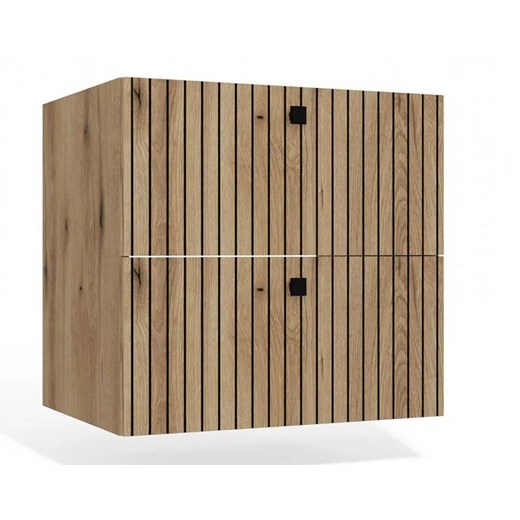 Wisząca szafka 60 cm dąb evoke N2-B09 ze sklepu Edinos.pl w kategorii Szafki i regały łazienkowe - zdjęcie 185413733