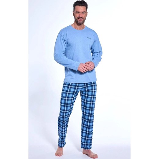 Bawełniana piżama męska 124/188 Strong, Kolor niebieski-kratka, Rozmiar XL, Cornette ze sklepu Intymna w kategorii Piżamy męskie - zdjęcie 185413793