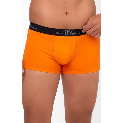 Bawełniane bokserki męskie pomarańczowe Aleksander, Kolor pomarańczowy, Rozmiar S, Italian Fashion ze sklepu Intymna w kategorii Majtki męskie - zdjęcie 185413872