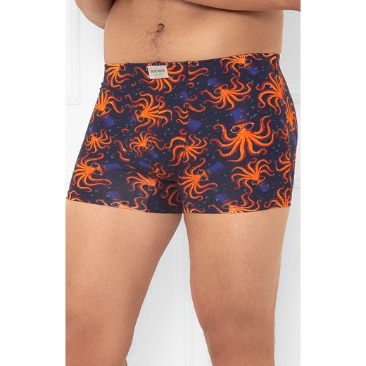 Bawełniane bokserki męskie Kraker, Kolor granatowy-wzór, Rozmiar S, Italian Fashion ze sklepu Intymna w kategorii Majtki męskie - zdjęcie 185413881