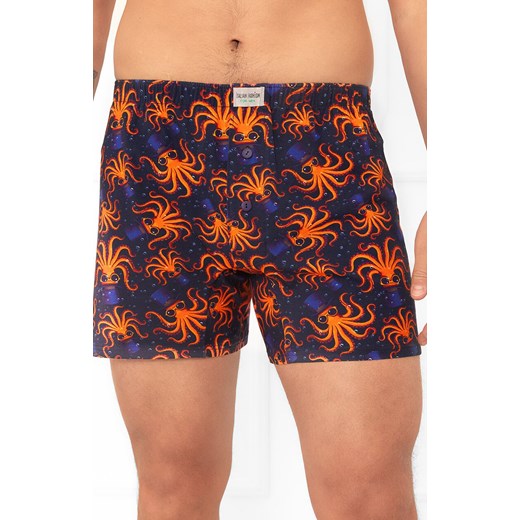 Luźne bokserki męskie Oskar, Kolor granatowy-wzór, Rozmiar S, Italian Fashion ze sklepu Intymna w kategorii Majtki męskie - zdjęcie 185413884