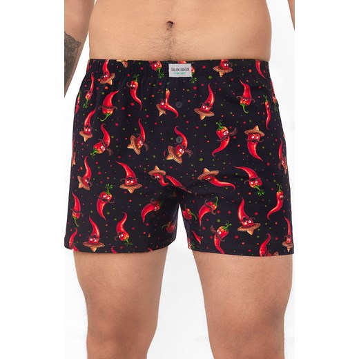 Luźne bokserki męskie Tymon, Kolor czarny-wzór, Rozmiar L, Italian Fashion ze sklepu Intymna w kategorii Majtki męskie - zdjęcie 185413893