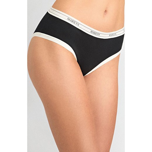 Marilyn figi damskie z bawełny organicznej w sportowym stylu czarne Denise, Kolor czarny, Rozmiar S/M, Marilyn ze sklepu Intymna w kategorii Majtki damskie - zdjęcie 185413992