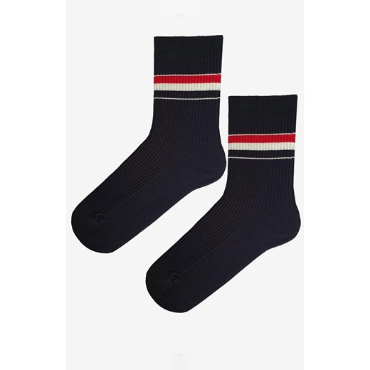 Marilyn skarpetki męskie z wiskozą w sportowym stylu czarne Striped Stripe, Kolor czarny, Rozmiar 41-45, Marilyn ze sklepu Intymna w kategorii Skarpetki męskie - zdjęcie 185414031