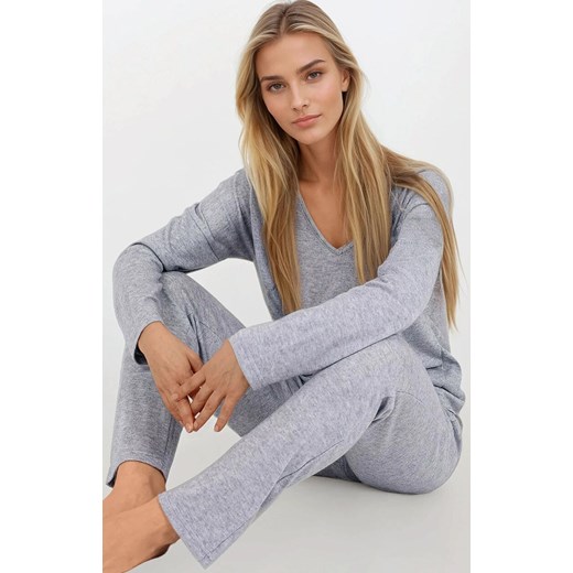 Długa piżama damska Comfort Zone, Kolor szary, Rozmiar S, Momenti per me ze sklepu Intymna w kategorii Piżamy damskie - zdjęcie 185414052