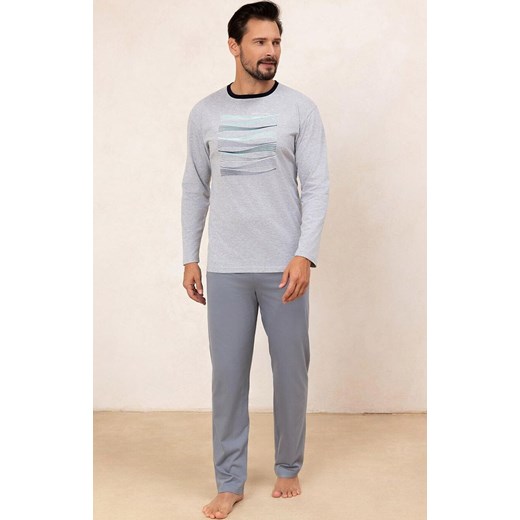 Długa piżama męska jasny melanżowy 492, Kolor melanż jasny, Rozmiar L, Regina ze sklepu Intymna w kategorii Piżamy męskie - zdjęcie 185414101