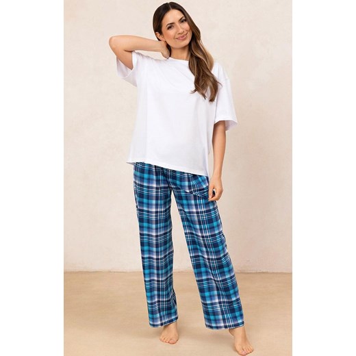 Bawełniana piżama damska biało-granatowa 725/25, Kolor biało-granatowy, Rozmiar S, Regina ze sklepu Intymna w kategorii Piżamy damskie - zdjęcie 185414133