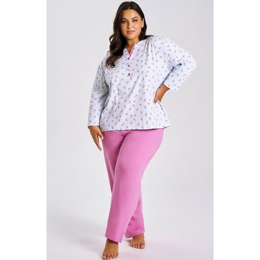 Piżama damska plus size Yolanda 3462, Kolor błękitno-różowy, Rozmiar 3XL, Taro ze sklepu Intymna w kategorii Piżamy damskie - zdjęcie 185414164