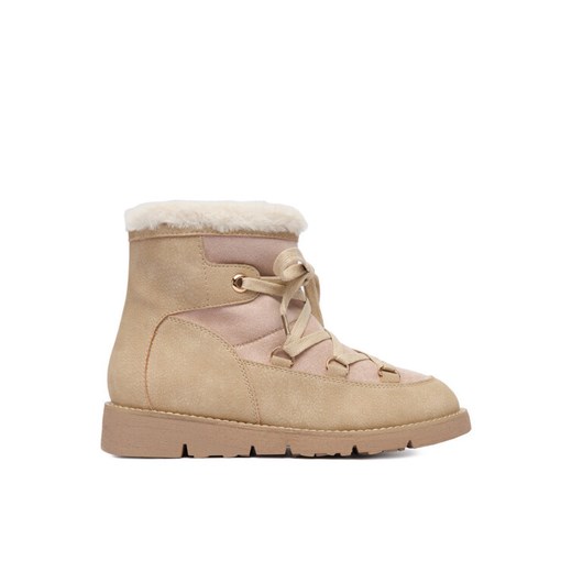 Śniegowce DeeZee 17125-1-BEIGE PU Beżowy ze sklepu eobuwie.pl w kategorii Śniegowce damskie - zdjęcie 185415382