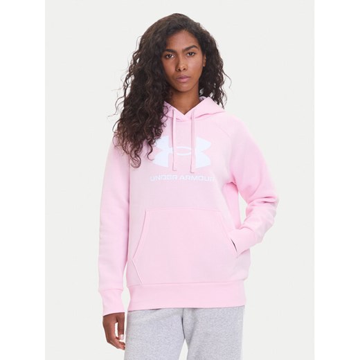 Under Armour Bluza Ua Rival Fleece Big Logo 1379501 Różowy Loose Fit ze sklepu MODIVO w kategorii Bluzy damskie - zdjęcie 185416043