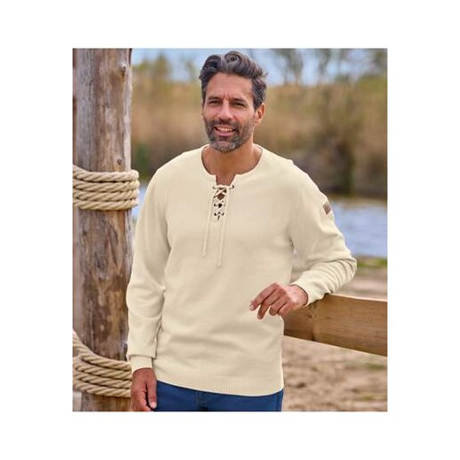 Trykotowy sweter z wiązanym kołnierzem Atlas For Men L promocja Atlas For Men