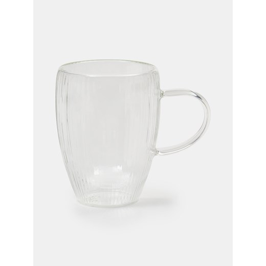 Sinsay - Ryflowany kubek z uchwytem - biały Sinsay One Size Sinsay