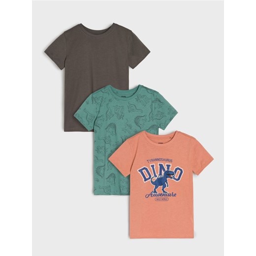 Sinsay - Koszulki 3 pack - kremowy - id: 063FT-02X - marki Sinsay - 185420082 Sinsay - Koszulki 3 pack - kremowy ze sklepu Sinsay w kategorii T-shirty chłopięce - zdjęcie 185420082