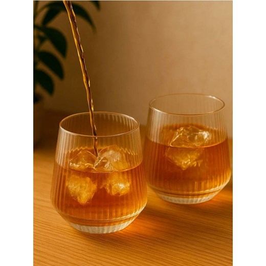Sinsay - Ryflowane szklanki 2 pack - clear ze sklepu Sinsay w kategorii Dom - zdjęcie 185420210
