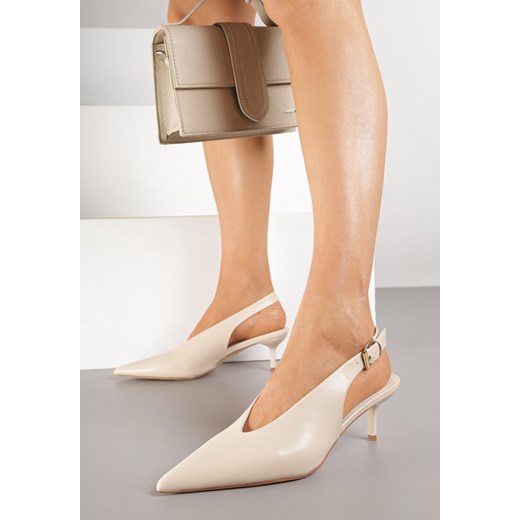 Beżowe Czółenka Typu Slingback na Szpilce Latinea ze sklepu renee.pl w kategorii Czółenka - zdjęcie 185421080