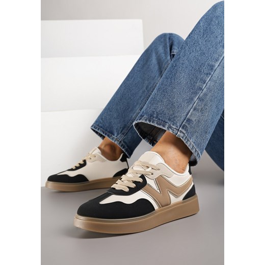 Czarne Sneakersy z Geometrycznym Wzorem Nariale ze sklepu born2be.pl w kategorii Buty sportowe damskie - zdjęcie 185421853