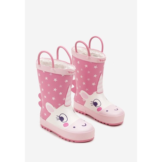 Fuksjowo-Różowe Kalosze w Gwiazdki z Aplikacją 3D Erisilde 25 born2be.pl