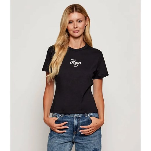 HUGO T-shirt Destrel_3 | Regular Fit ze sklepu Gomez Fashion Store w kategorii Bluzki damskie - zdjęcie 185423971