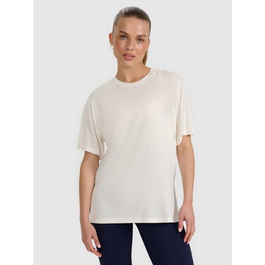 Damski t-shirt oversize 4F 4FRAW25TTSHF3408 - biały ze sklepu Sportstylestory.com w kategorii Bluzki damskie - zdjęcie 185425171