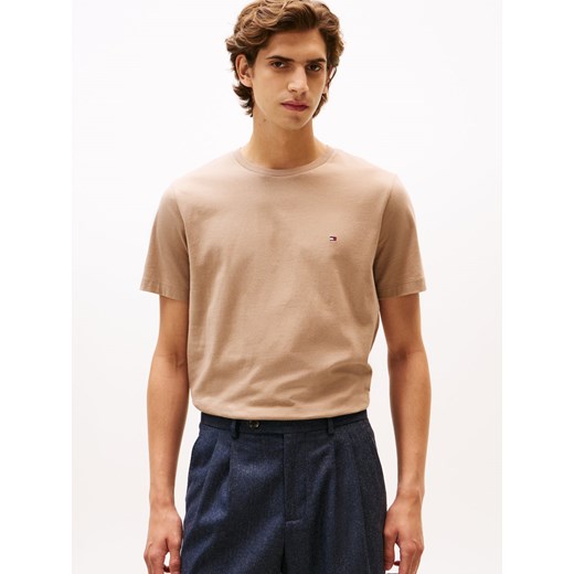Tommy Hilfiger Koszulka męska Mężczyźni Bawełna taupe jednolity ze sklepu vangraaf w kategorii T-shirty męskie - zdjęcie 185425601