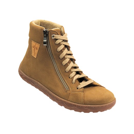 Barefoot skórzane minimalistyczne botki damskie camel Nika Komfort 1443 ze sklepu ulubioneobuwie w kategorii Botki - zdjęcie 185426103
