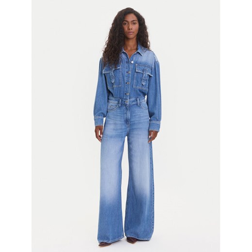Guess Kombinezon W5YD58 D5B94 Niebieski Regular Fit ze sklepu MODIVO w kategorii Kombinezony damskie - zdjęcie 185426571