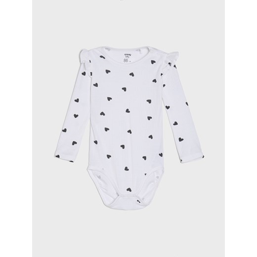 Sinsay - Bawełniane body ze wzorkiem - biały Sinsay 68 (3-6 m) Sinsay