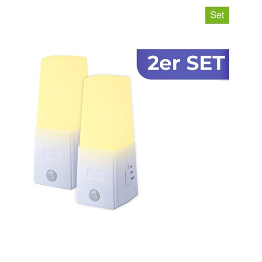 Wenko Lampki nocne LED (2 szt.) w kolorze białym - wys. 12,5 cm ze sklepu Limango Polska w kategorii Oświetlenie - zdjęcie 185430083