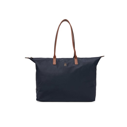 Torebka Tommy Hilfiger Popette Maxi Tote AW0AW17996 Granatowy ze sklepu eobuwie.pl w kategorii Torby Shopper bag - zdjęcie 185430452