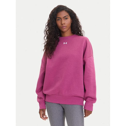 Under Armour Bluza Ua Rival 1386463 Różowy Oversize ze sklepu MODIVO w kategorii Bluzy damskie - zdjęcie 185431501