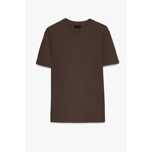 T SHIRT MORAND BRĄZOWY Z BAWEŁNY ze sklepu Recman w kategorii T-shirty męskie - zdjęcie 185432930