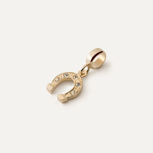 Zawieszka typu beads - podkowa z cyrkoniami, srebro 925 w złotym pokryciu ze sklepu GIORRE w kategorii Zawieszki - zdjęcie 185433193