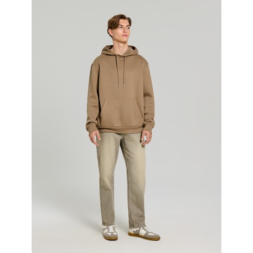 Sinsay - Bluza hoodie basic - brązowy Sinsay S Sinsay