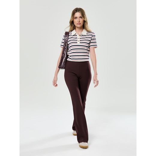 Sinsay - Spodnie flare - fioletowy Sinsay XS Sinsay